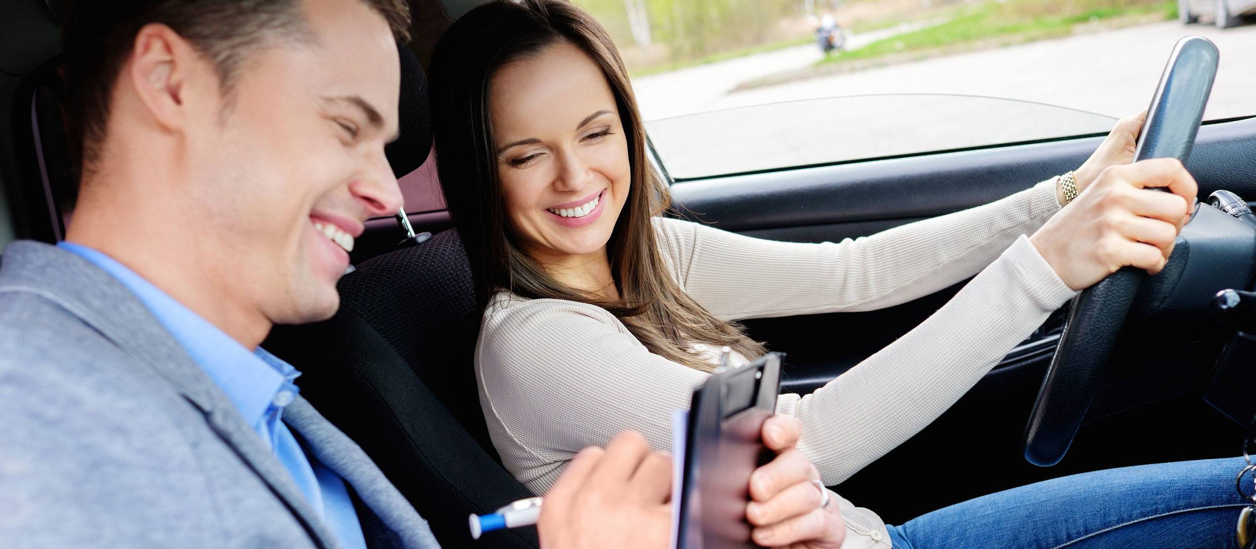 Driving instructor and student during a K-53 driving lesson in Johannesburg